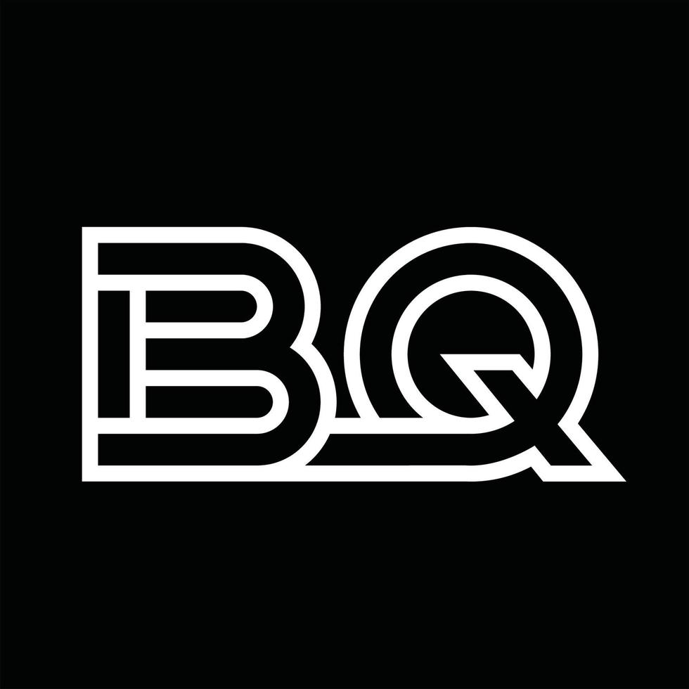 BQ Logo monogram with line style negative space vector