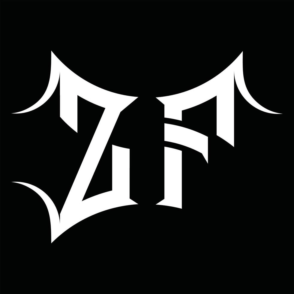 ZF Logo monogram with abstract shape design template vector