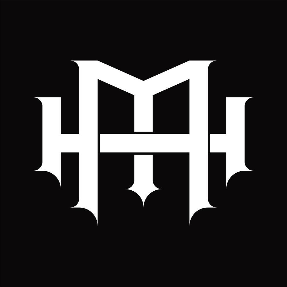 HM Logo monogram with vintage overlapping linked style design template vector