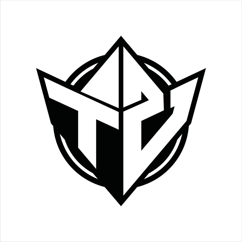 TZ Logo monogram design template vector