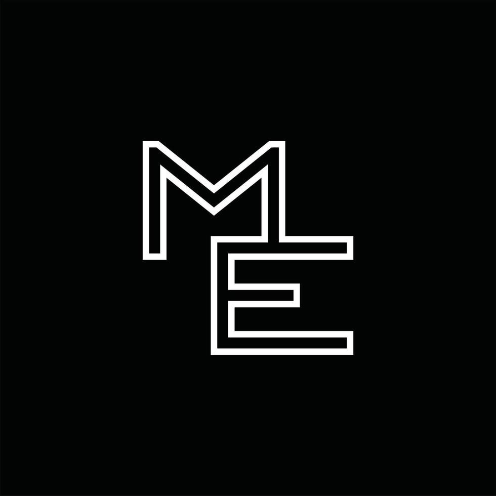 ME Logo monogram with line style design template vector