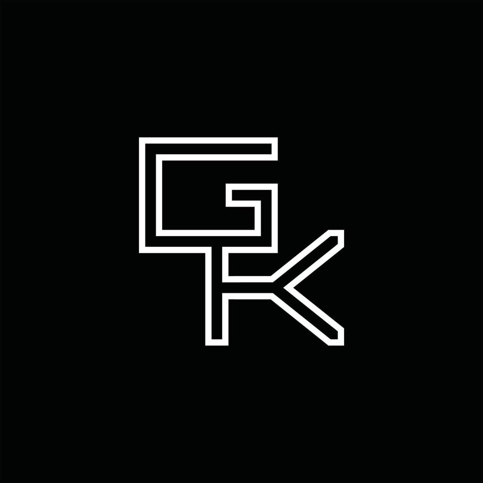 GK Logo monogram with line style design template vector