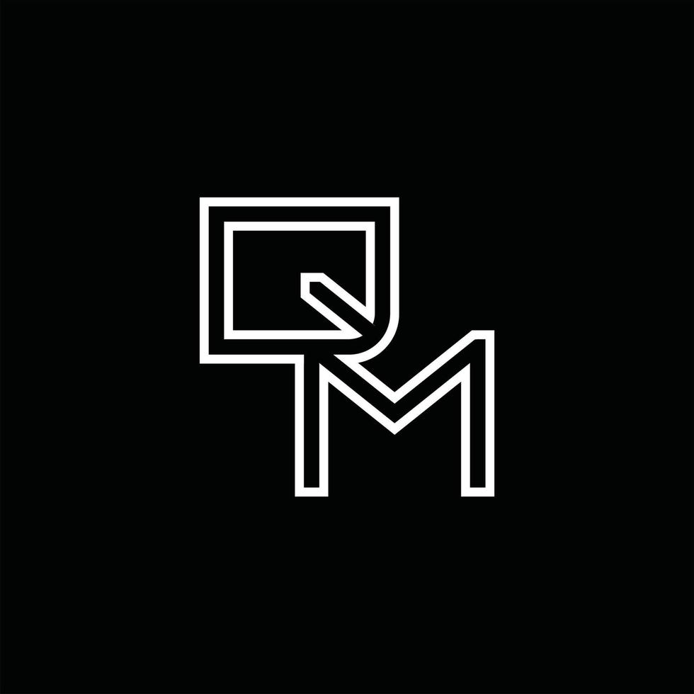QM Logo monogram with line style design template vector