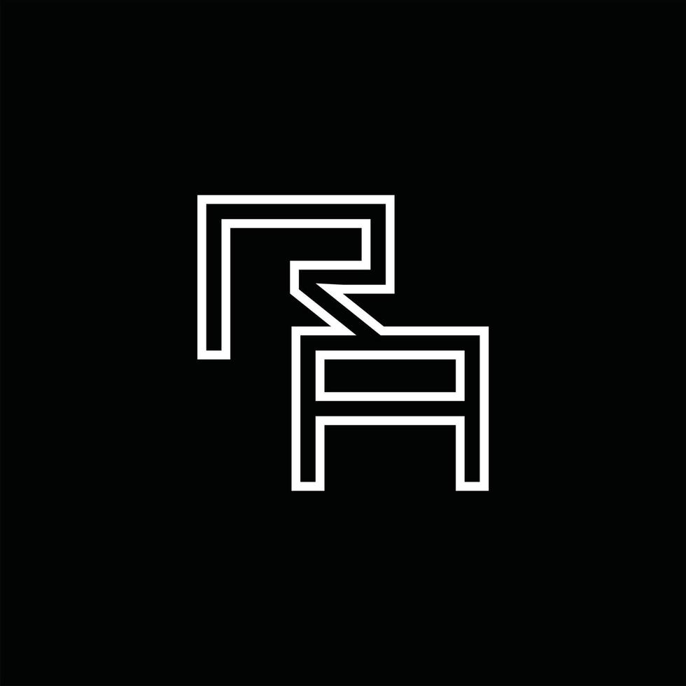RA Logo monogram with line style design template vector