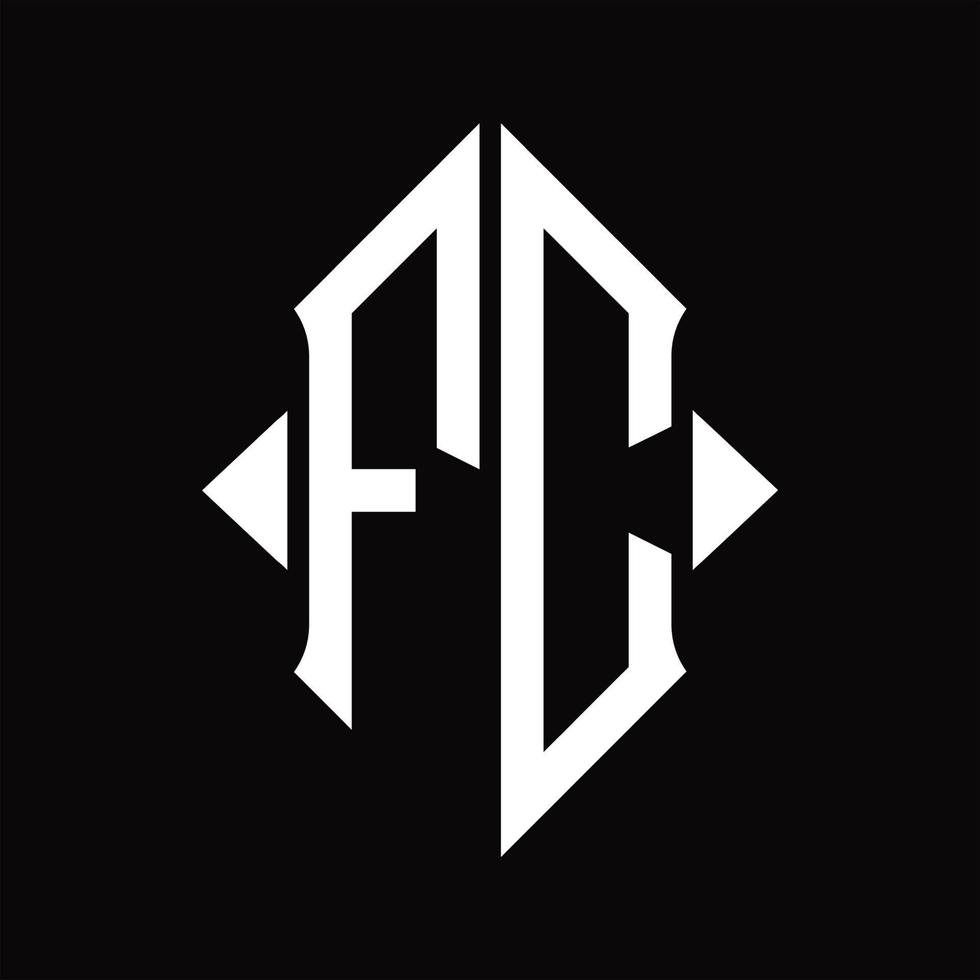 FC Logo monogram with shield shape isolated design template vector