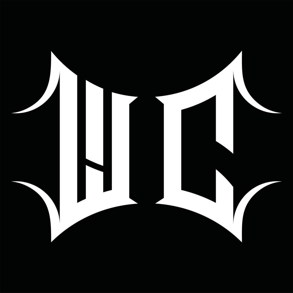 WC Logo monogram with abstract shape design template vector