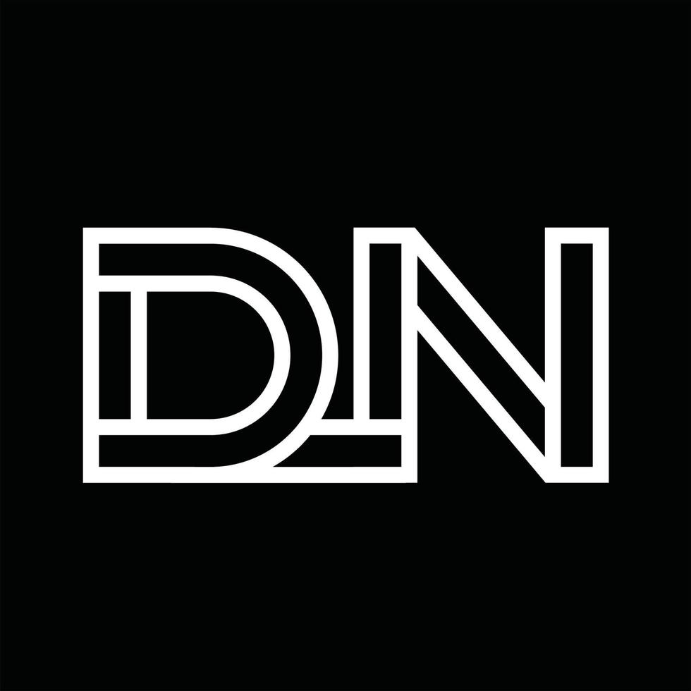 DN Logo monogram with line style negative space vector