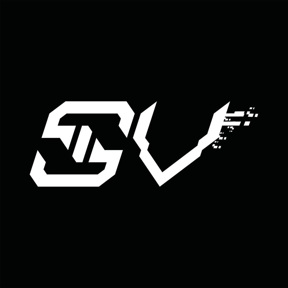 plantilla de diseño de tecnología de velocidad abstracta de monograma de logotipo sv vector