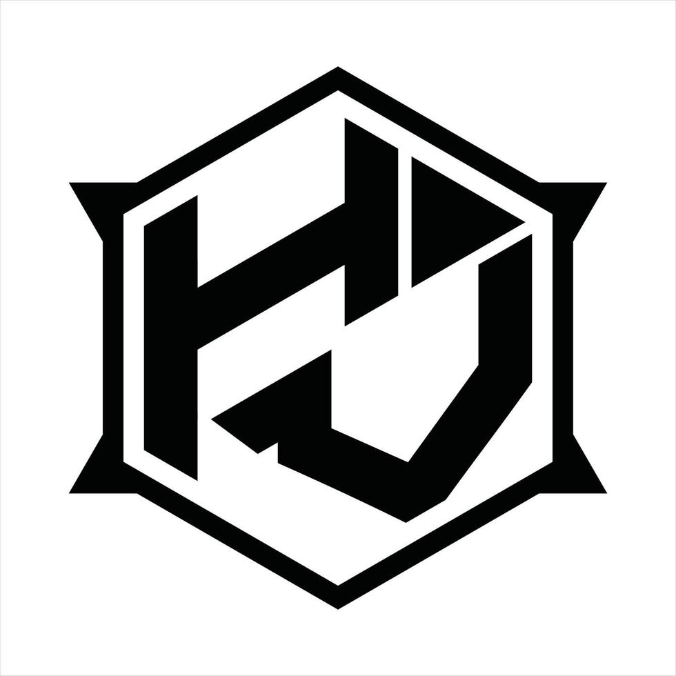 HV Logo monogram design template vector