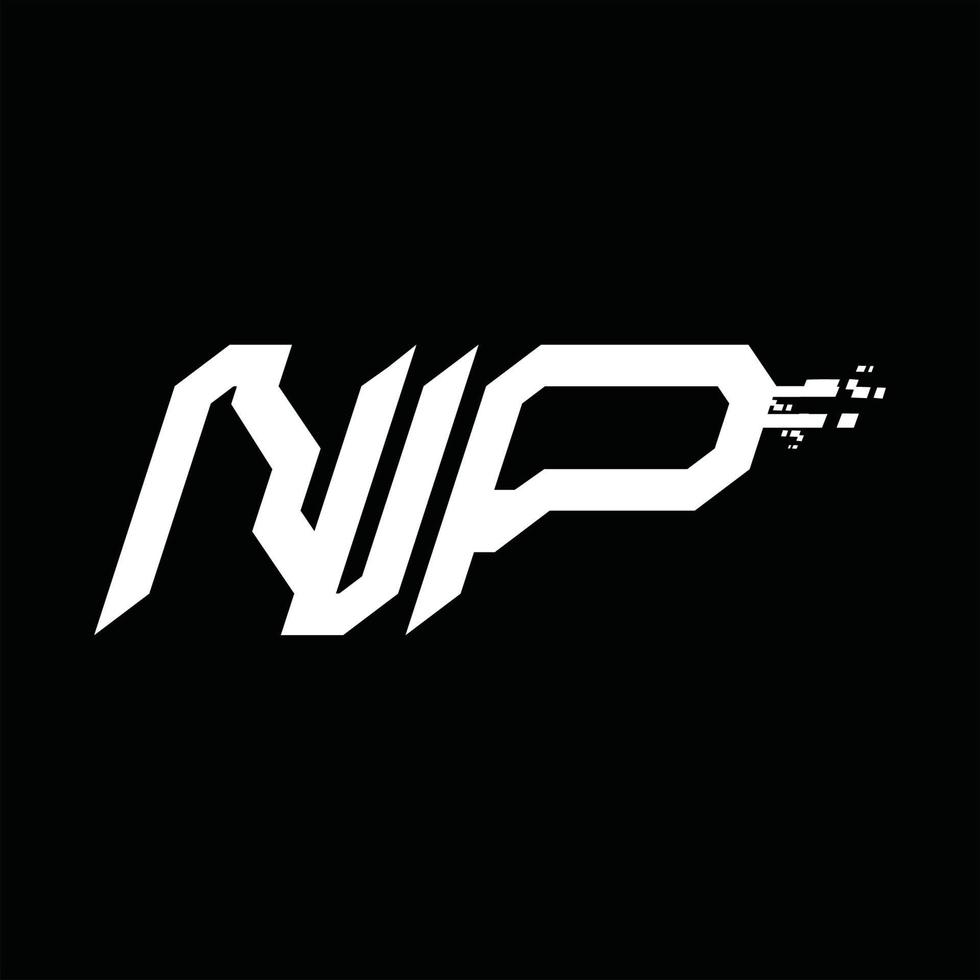 NP Logo monogram abstract speed technology design template vector