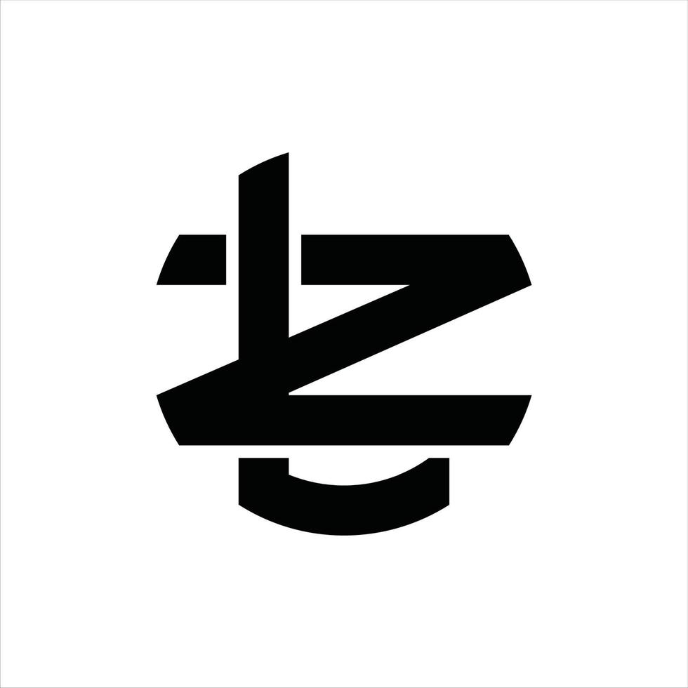 plantilla de diseño de monograma de logotipo lz vector