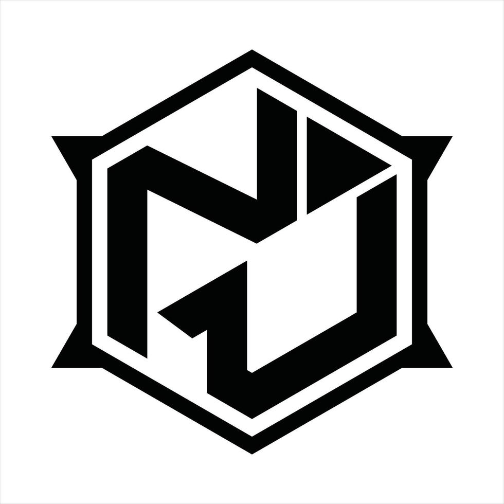 NU Logo monogram design template vector