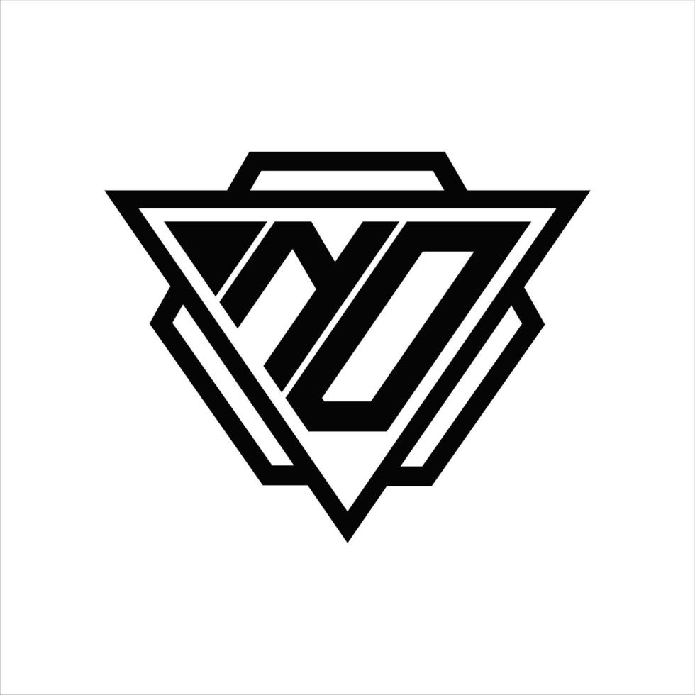 ND Logo monogram with triangle and hexagon template vector