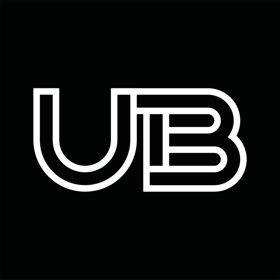 UB Logo monogram with line style negative space vector