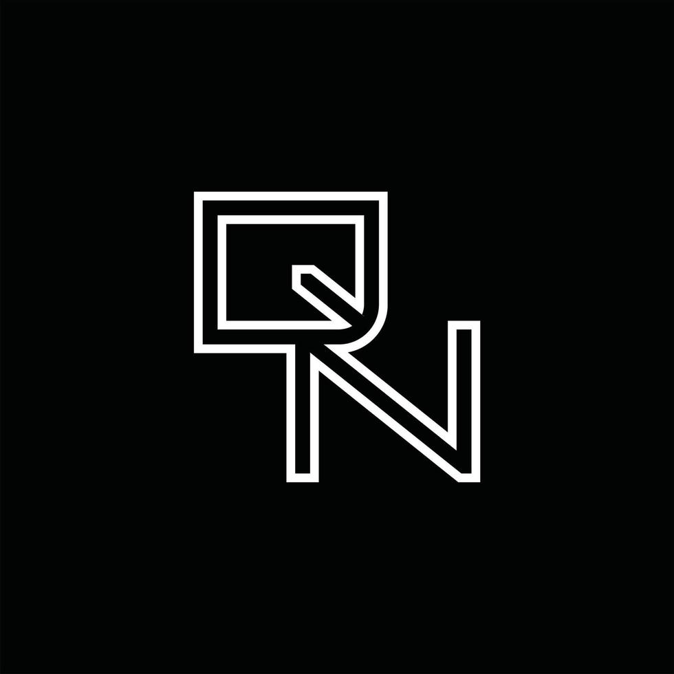 QN Logo monogram with line style design template vector