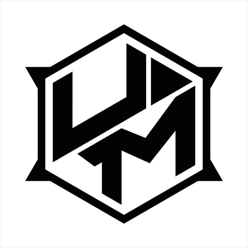 UM Logo monogram design template vector