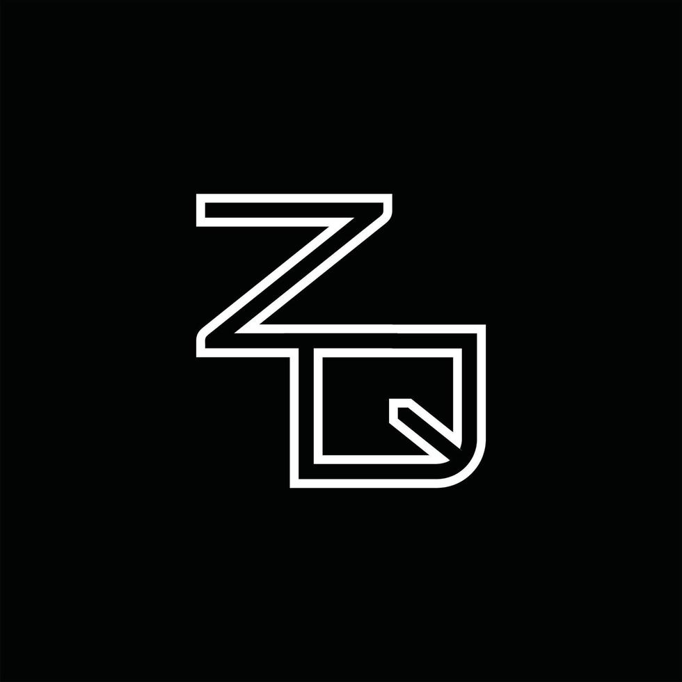 monograma de logotipo zq con plantilla de diseño de estilo de línea vector