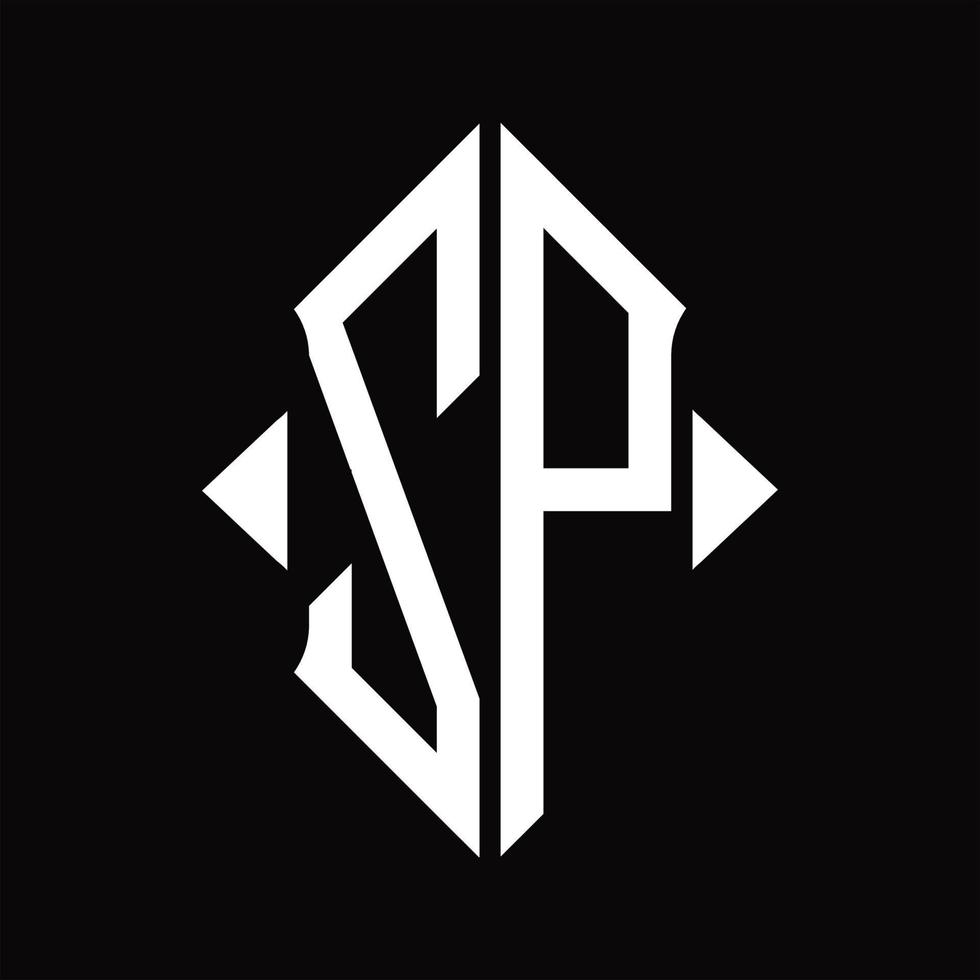 ZP Logo monogram with shield shape isolated design template vector