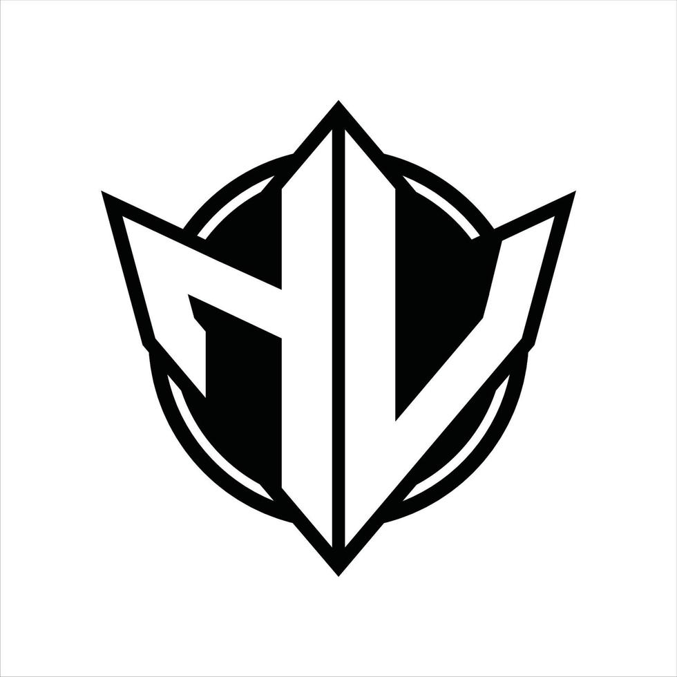 HV Logo monogram design template vector