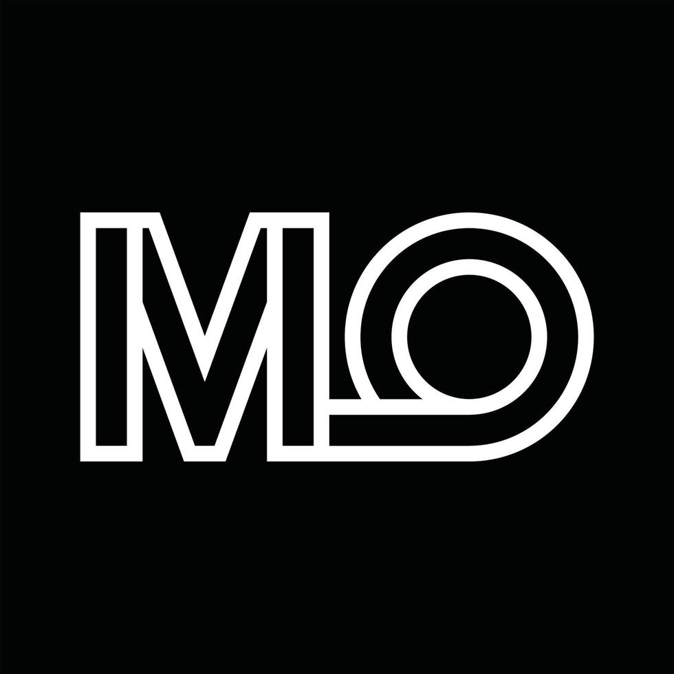 MO Logo monogram with line style negative space vector