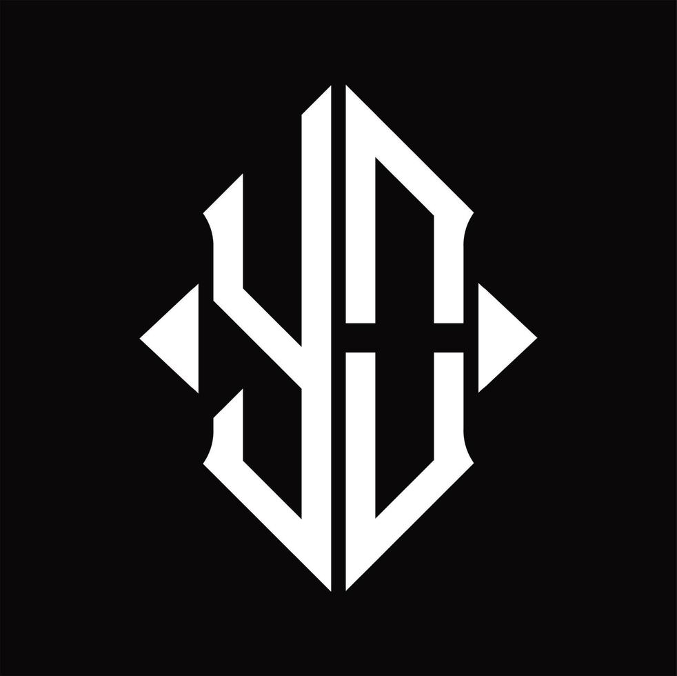 monograma del logotipo yo con plantilla de diseño aislado en forma de escudo vector