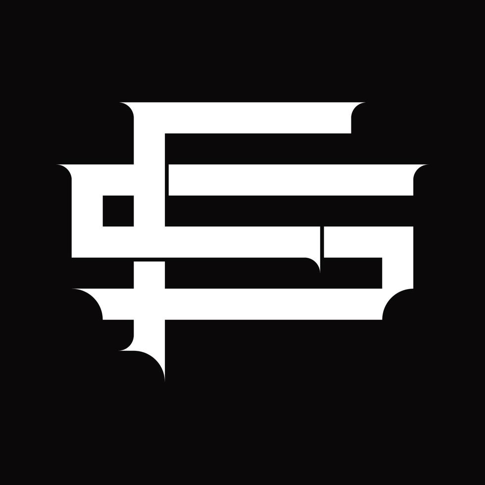 monograma del logotipo sf con plantilla de diseño de estilo enlazado superpuesto vintage vector