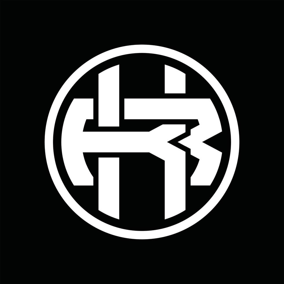 KR Logo monogram design template vector
