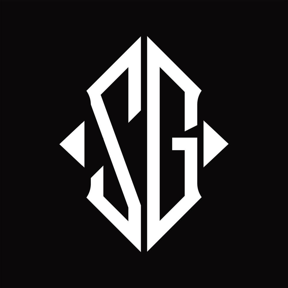 ZG Logo monogram with shield shape isolated design template vector