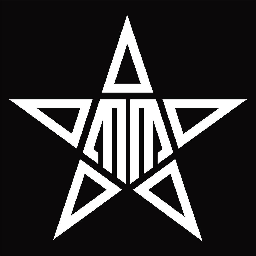 monograma de logotipo mm con plantilla de diseño de forma de estrella vector