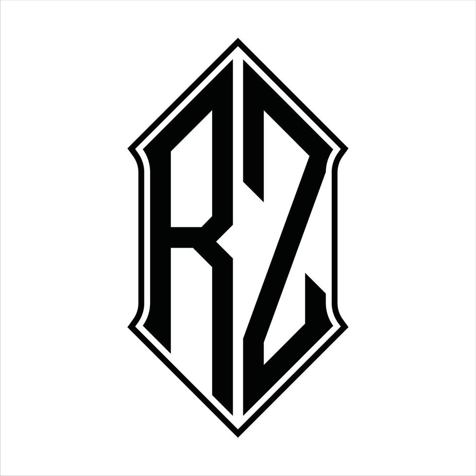 Logo monogram with shieldshape and outline design template vector icon abstract