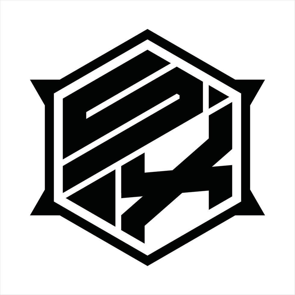 SX Logo monogram design template vector