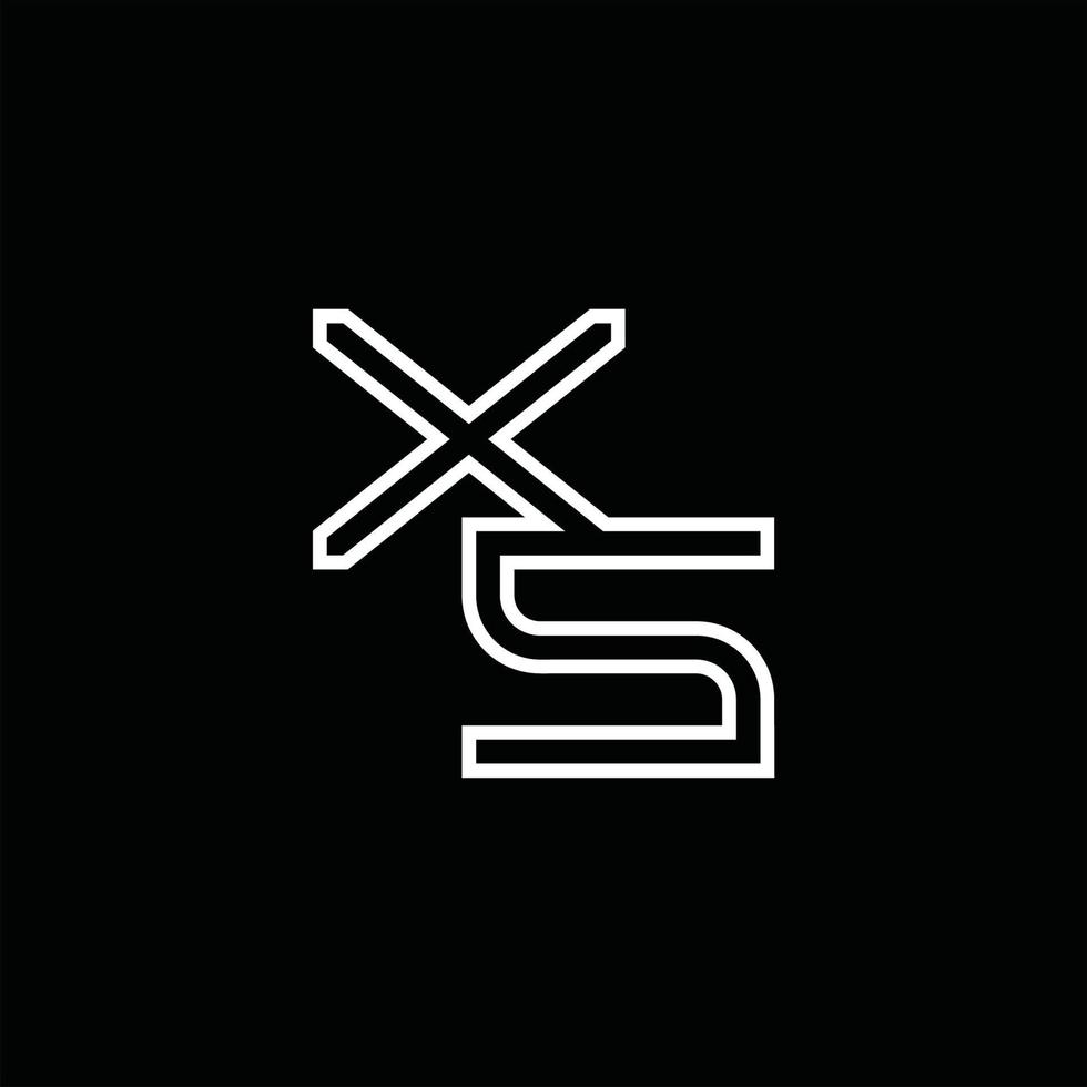monograma del logotipo xs con plantilla de diseño de estilo de línea vector