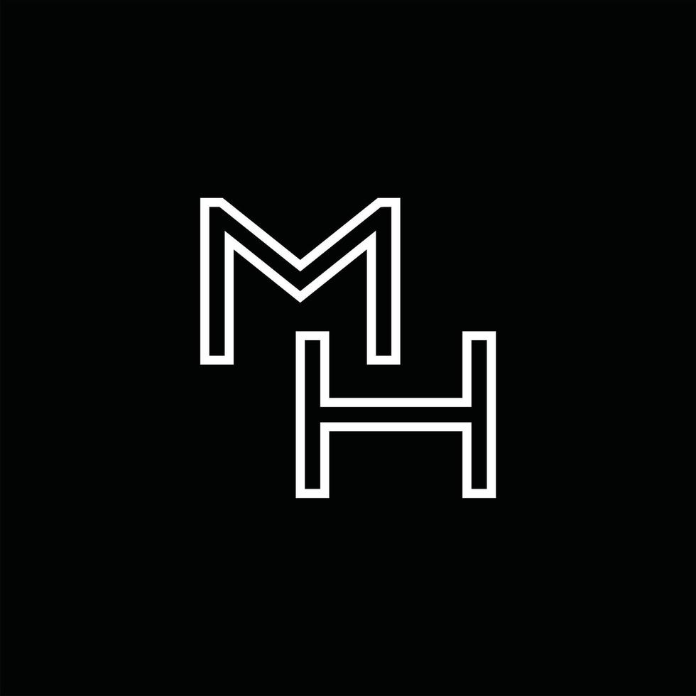 MH Logo monogram with line style design template vector