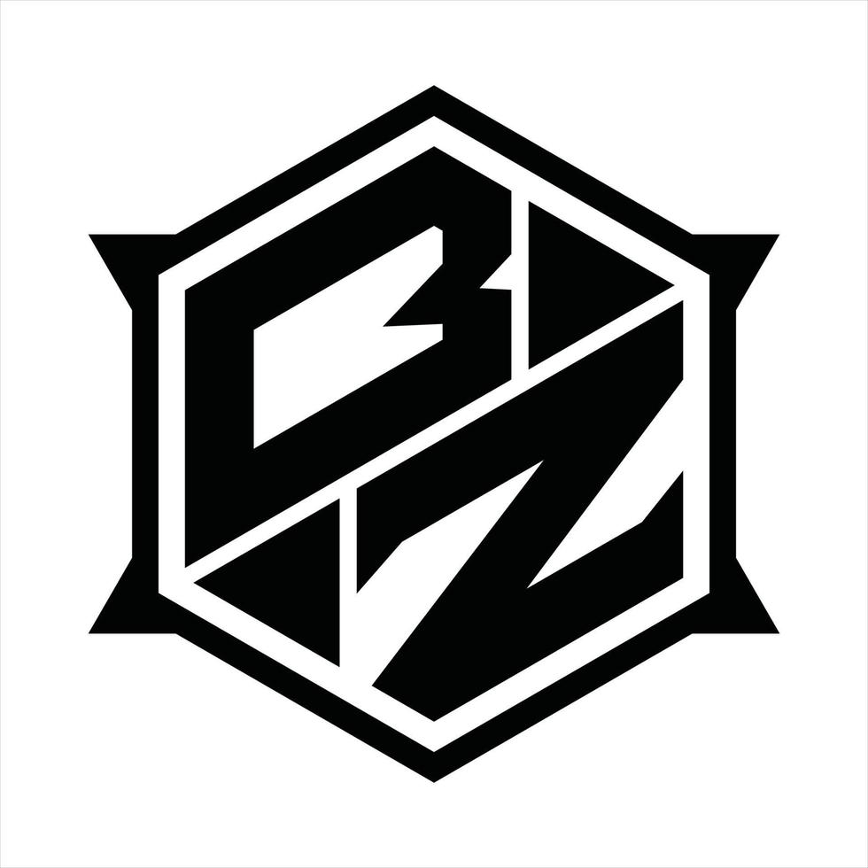 BZ Logo monogram design template vector