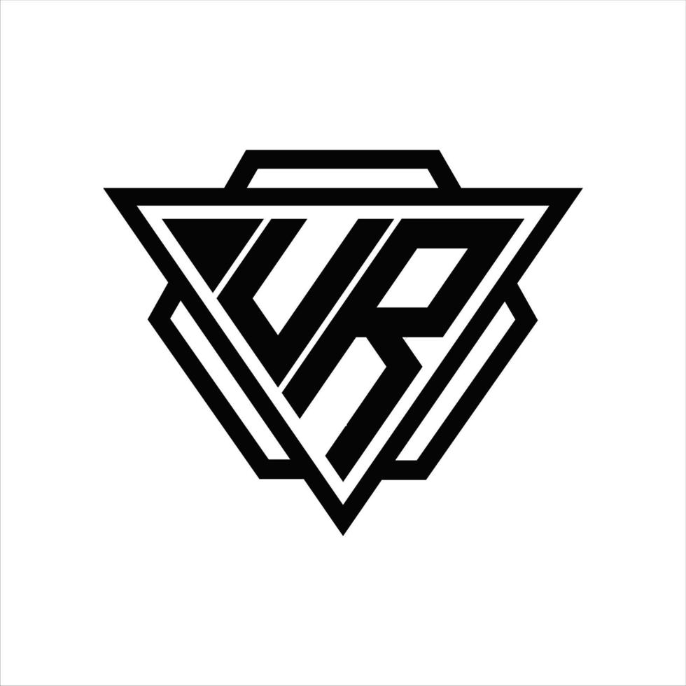 monograma de tu logotipo con plantilla de triángulo y hexágono vector