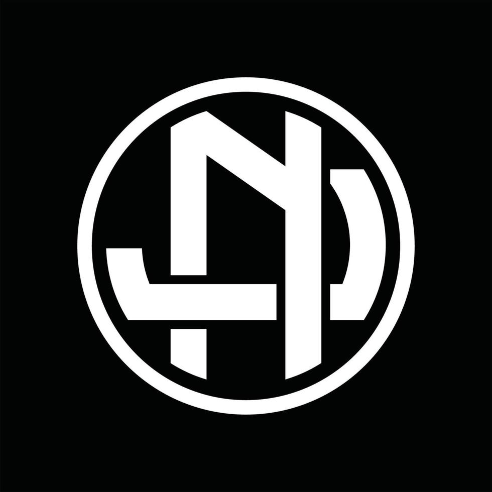 NJ Logo monogram design template vector