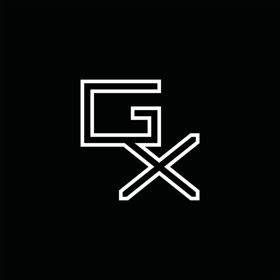 monograma del logotipo gx con plantilla de diseño de estilo de línea vector