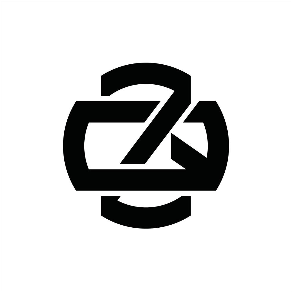 plantilla de diseño de monograma de logotipo zq vector