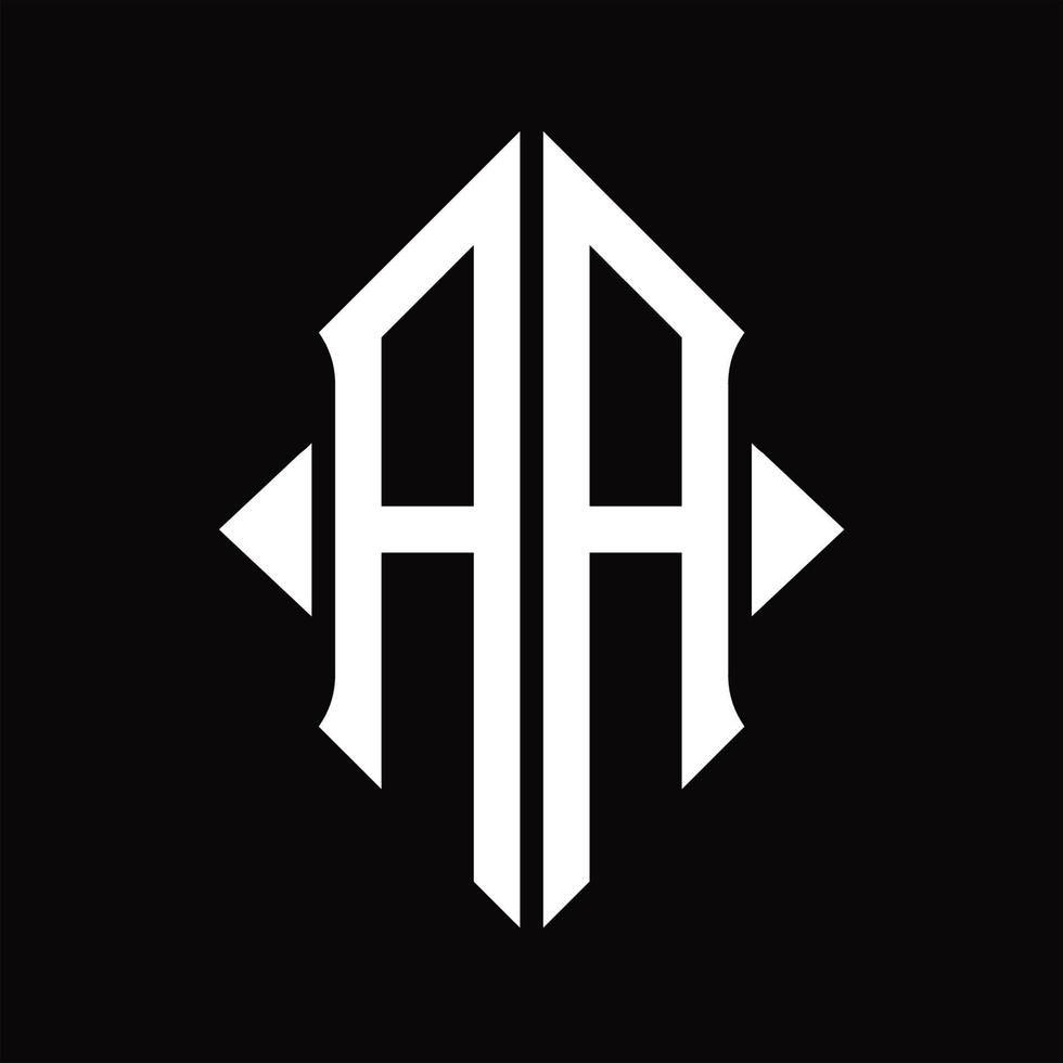 AA Logo monogram with shield shape isolated design template vector