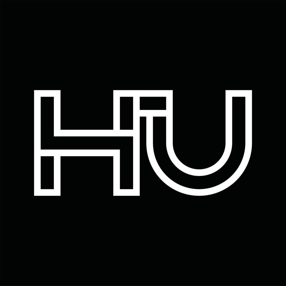 HU Logo monogram with line style negative space vector