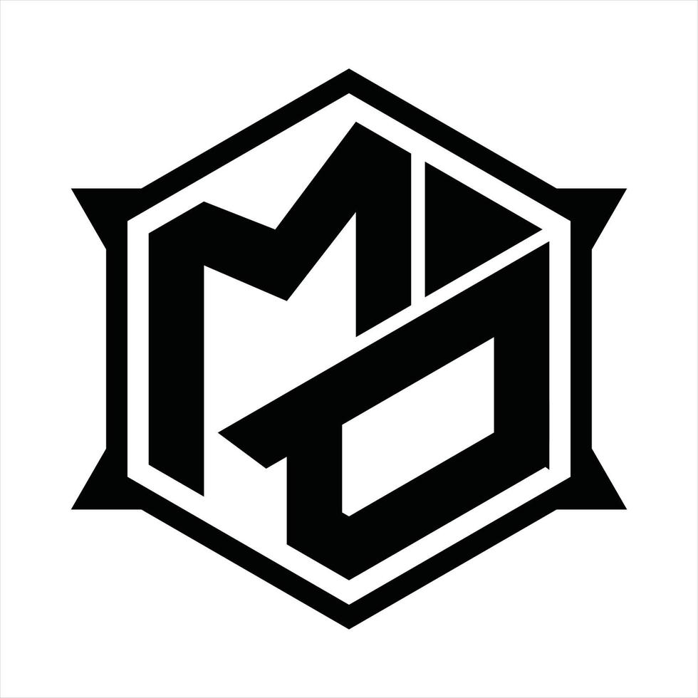 plantilla de diseño de monograma de logotipo md vector