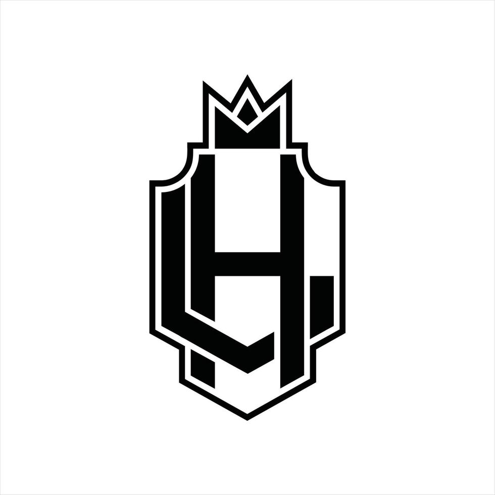 plantilla de diseño de monograma de logotipo hl vector