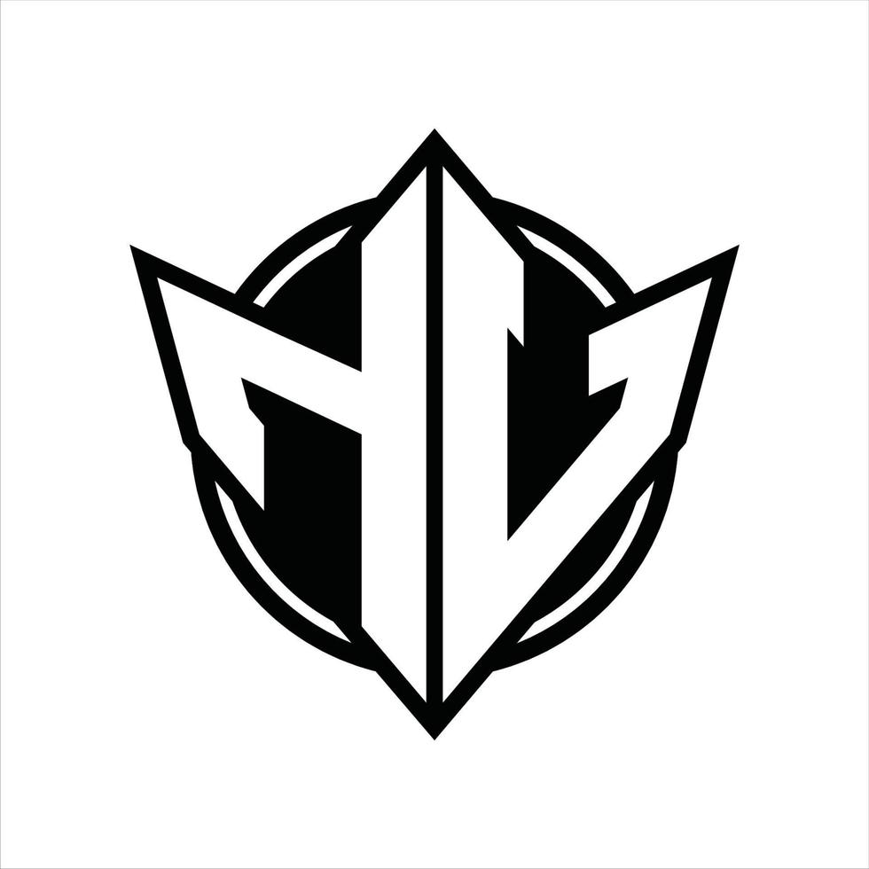 HU Logo monogram design template vector