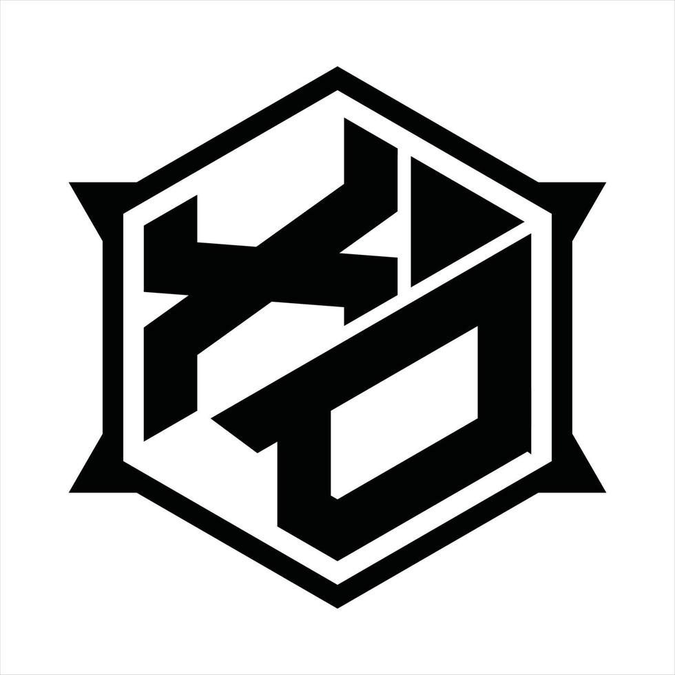 plantilla de diseño de monograma de logotipo xd vector