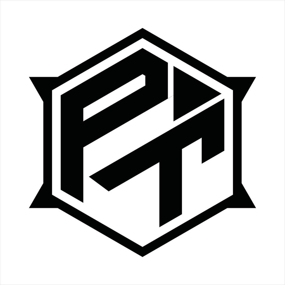 PT Logo monogram design template vector