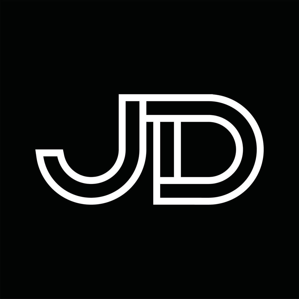 JD Logo monogram with line style negative space vector