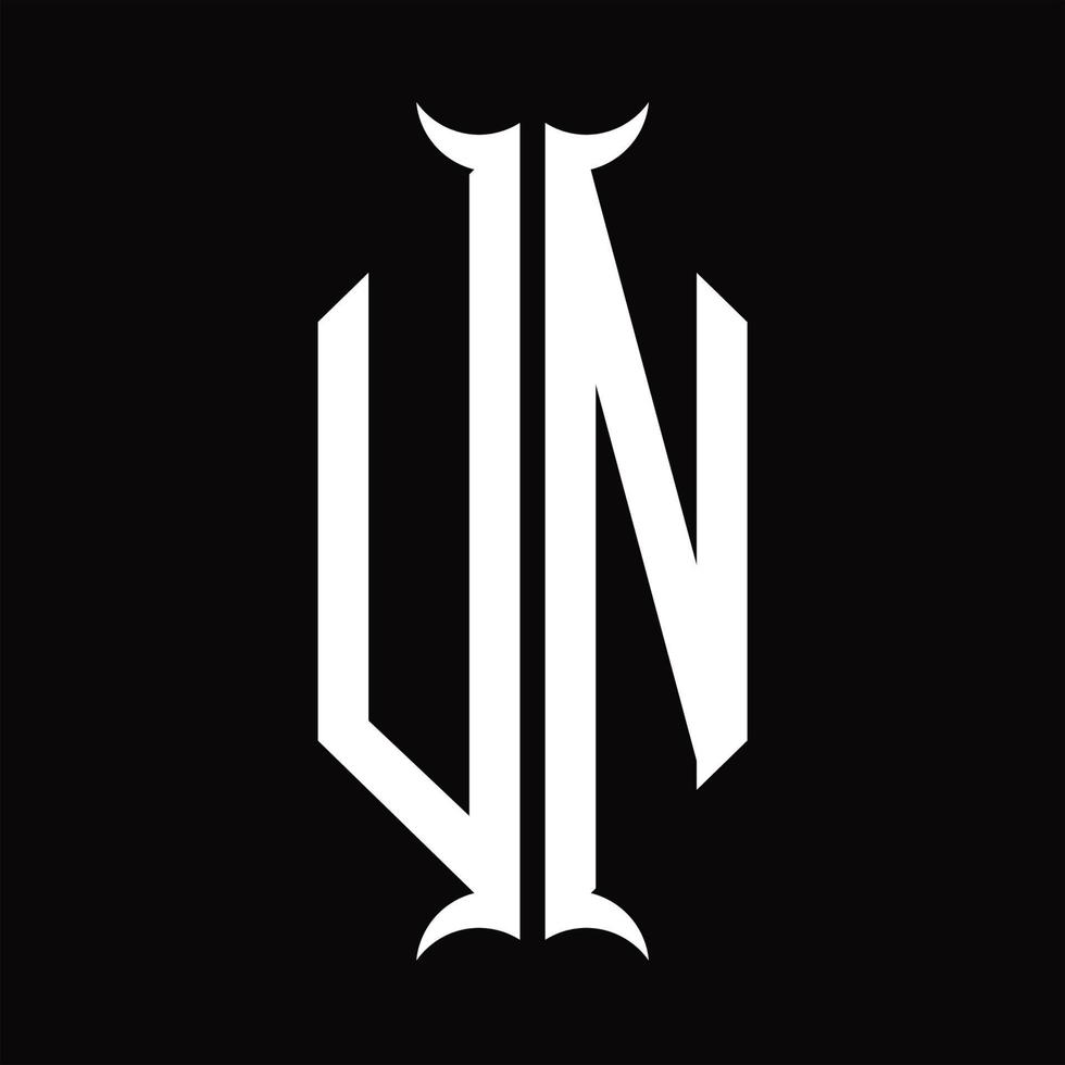 UN Logo monogram with horn shape design template vector