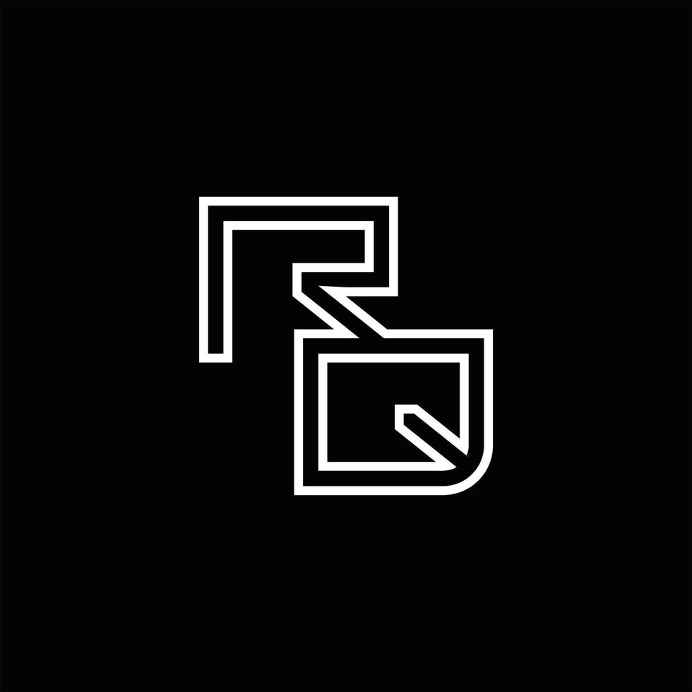 RQ Logo monogram with line style design template vector