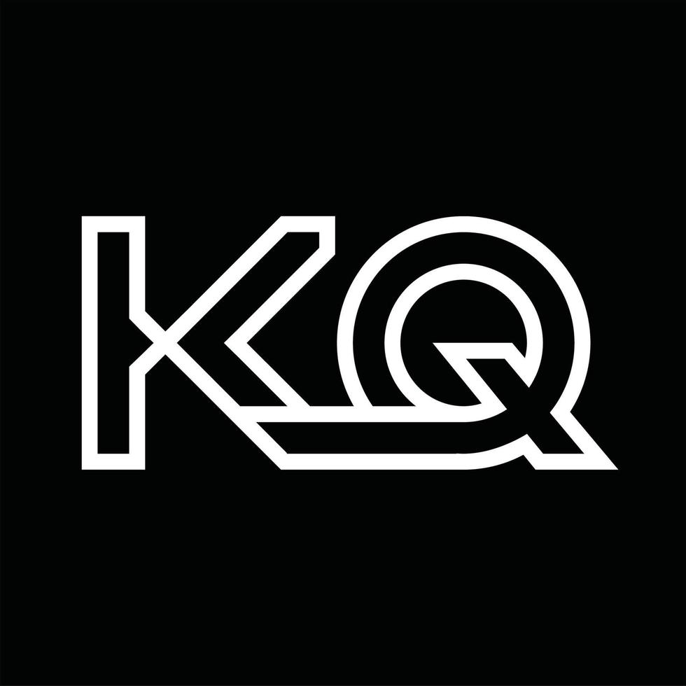 KQ Logo monogram with line style negative space vector