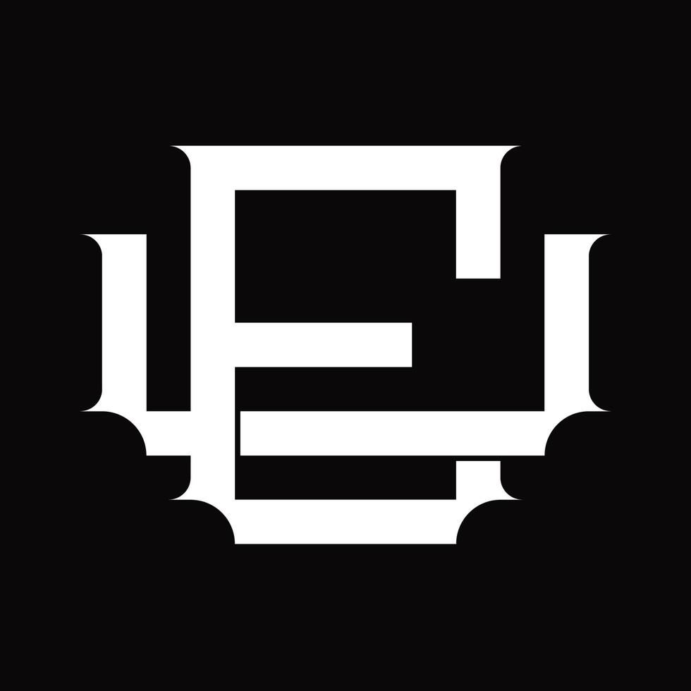 UE Logo monogram with vintage overlapping linked style design template vector